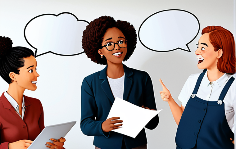 **Team Communication and Openness**: "Create an illustration of a diverse team in a modern office setting, engaged in an open discussion. Show team members sharing ideas enthusiastically, with speech bubbles representing thoughts and insights. Emphasize a sense of collaboration and trust among them."